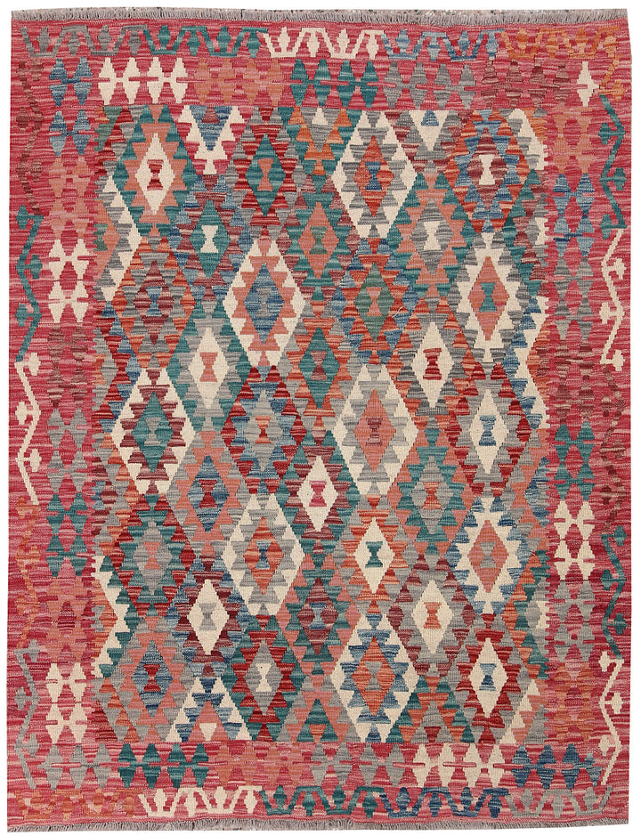 Multi Colored Kilim 5' 1 x 6' 4 - No. 66722 - ALRUG Rug Store