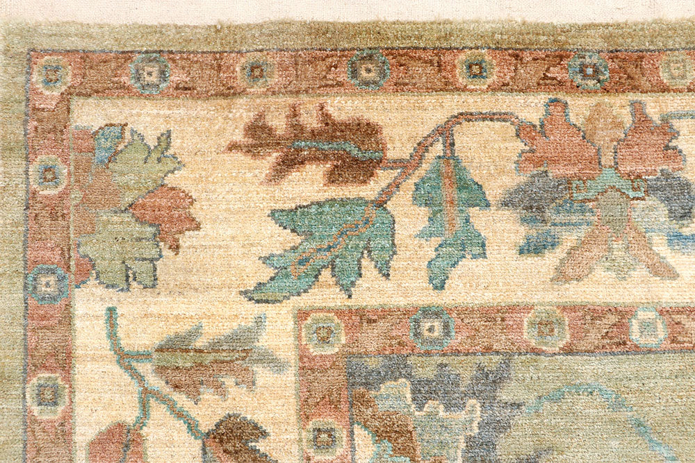 Dark Olive Green Oushak 9' 5 x 12' - No. 66723 - ALRUG Rug Store