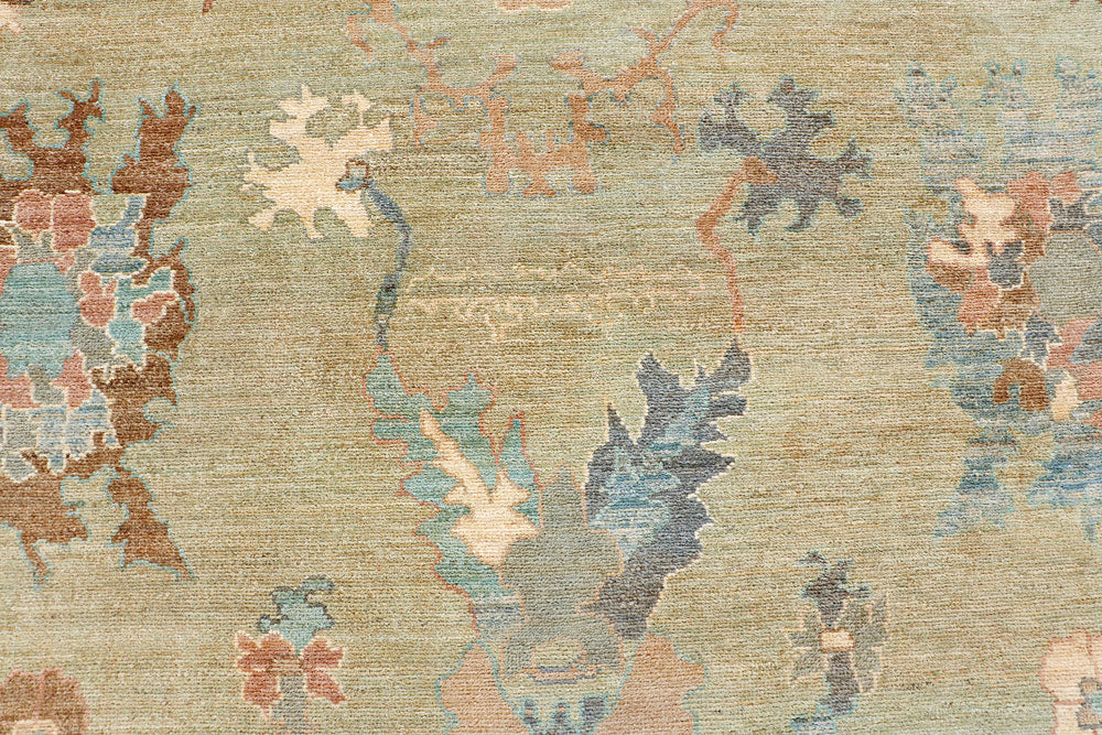 Dark Olive Green Oushak 9' 5 x 12' - No. 66723 - ALRUG Rug Store