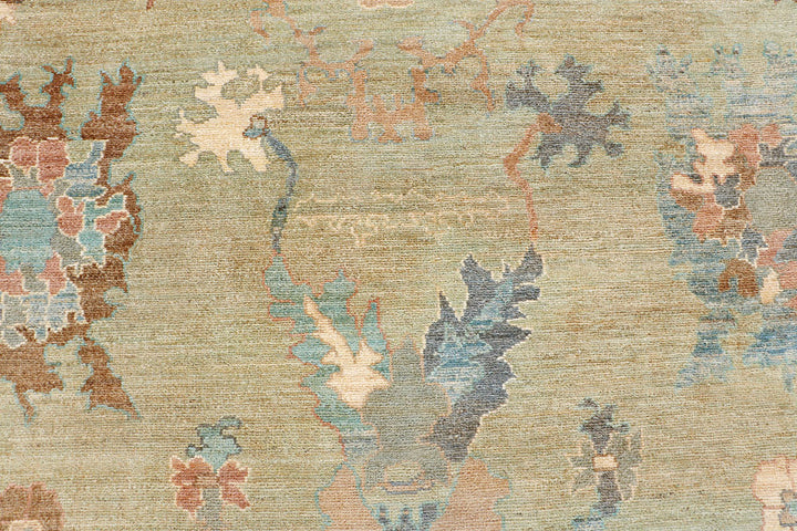 Dark Olive Green Oushak 9' 5 x 12' - No. 66723 - ALRUG Rug Store