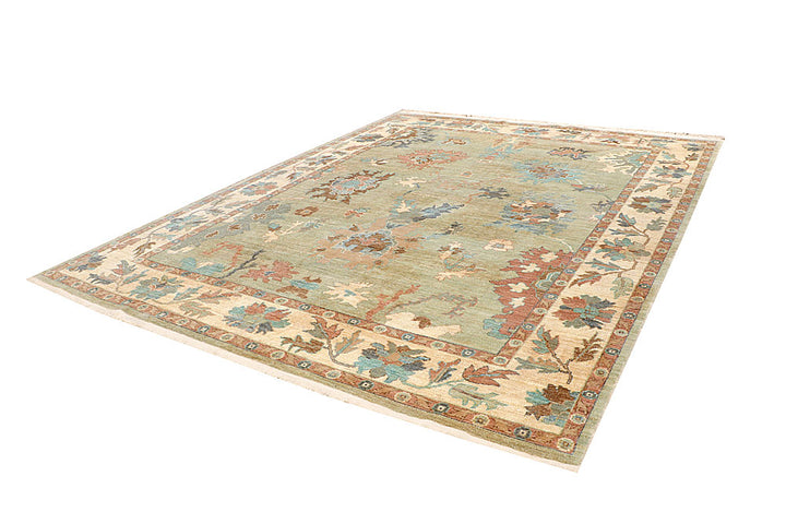 Dark Olive Green Oushak 9' 5 x 12' - No. 66723 - ALRUG Rug Store