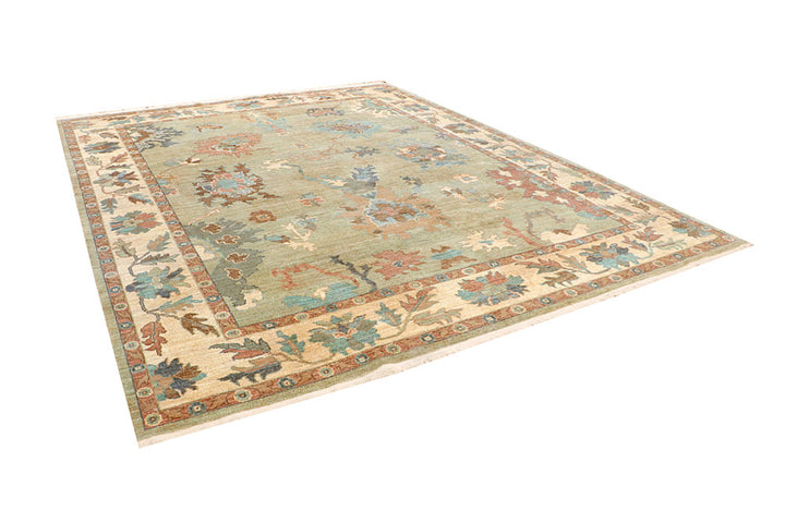 Dark Olive Green Oushak 9' 5 x 12' - No. 66723 - ALRUG Rug Store