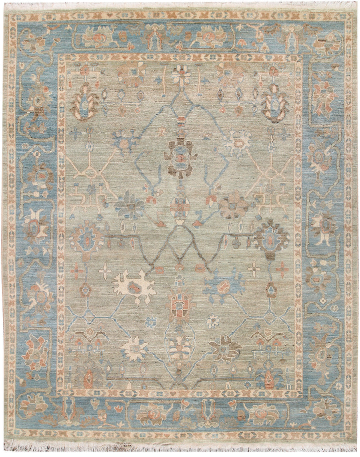 Dark Sea Green Oushak 8' 2 x 10' 2 - No. 66725 - ALRUG Rug Store
