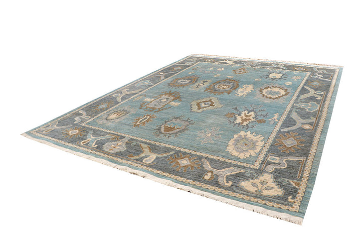Light Blue Oushak 9' 2 x 12' - No. 66728 - ALRUG Rug Store