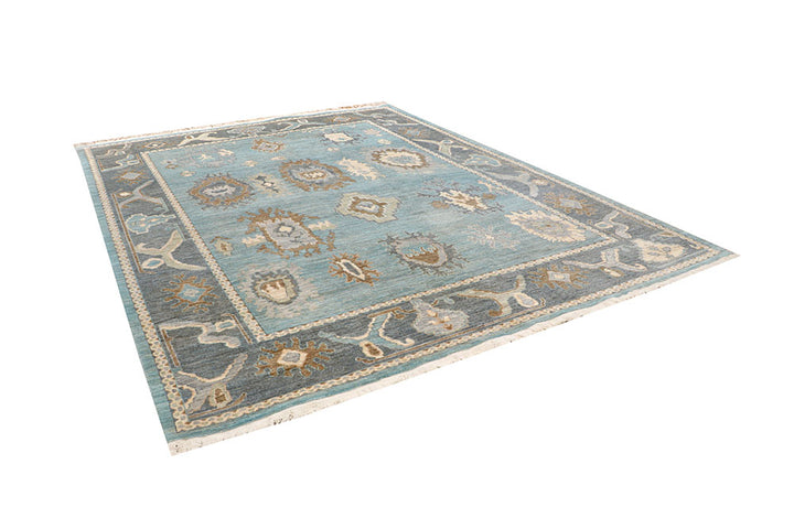 Light Blue Oushak 9' 2 x 12' - No. 66728 - ALRUG Rug Store