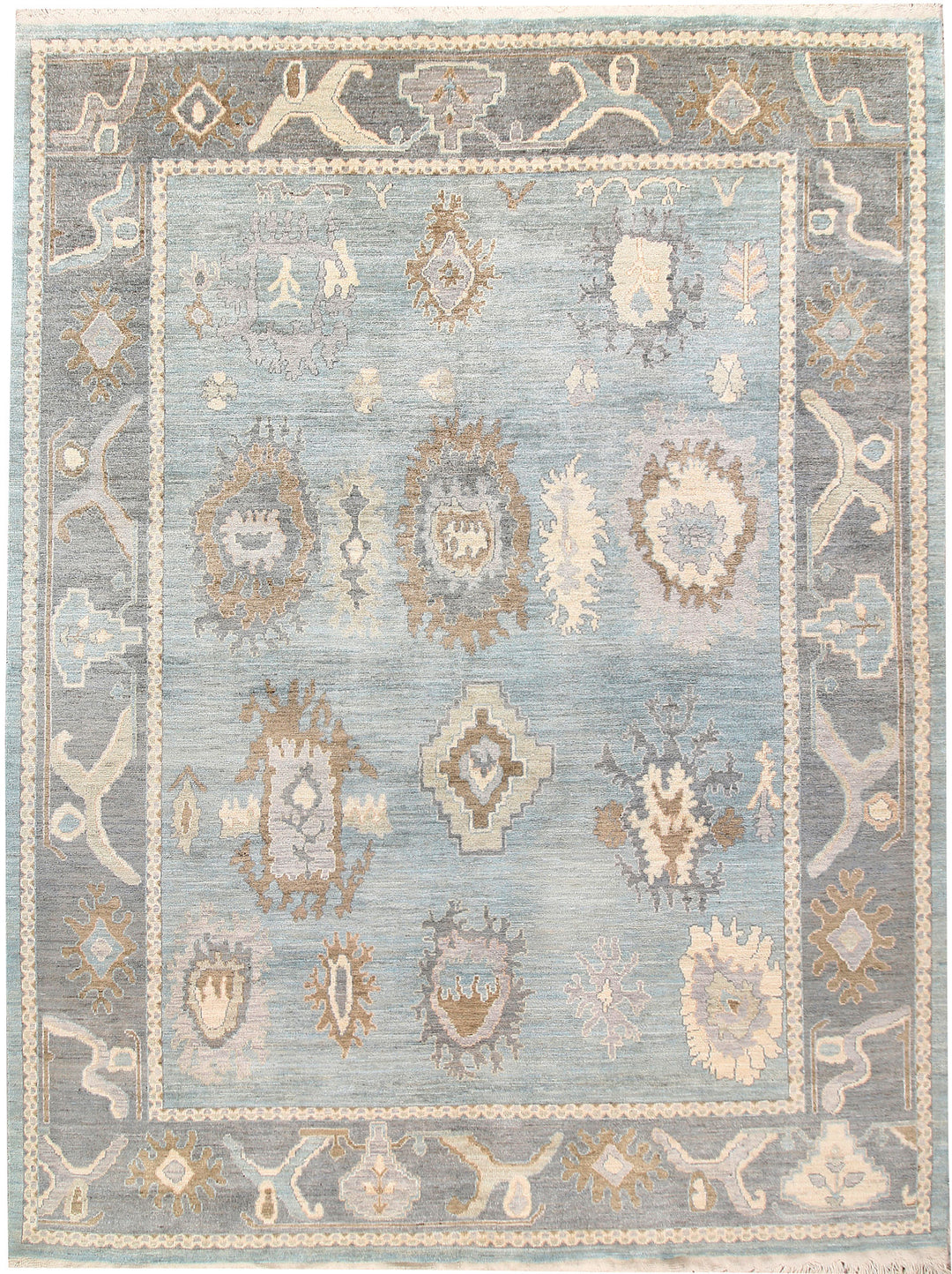 Light Blue Oushak 9' 2 x 12' - No. 66728 - ALRUG Rug Store