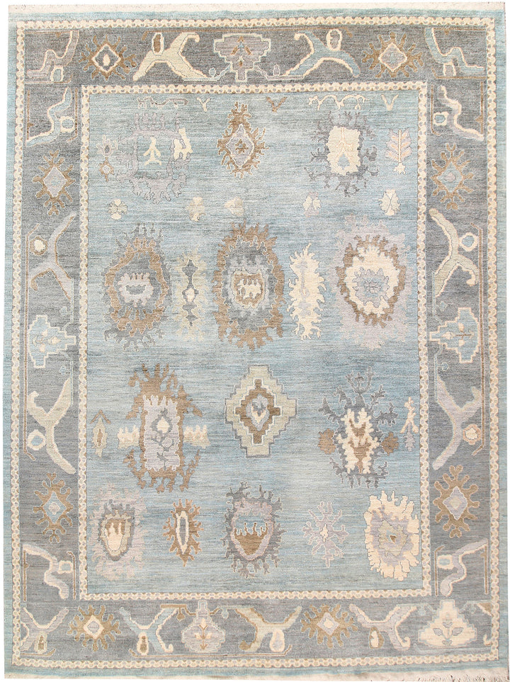 Light Blue Oushak 9' 2 x 12' - No. 66728 - ALRUG Rug Store
