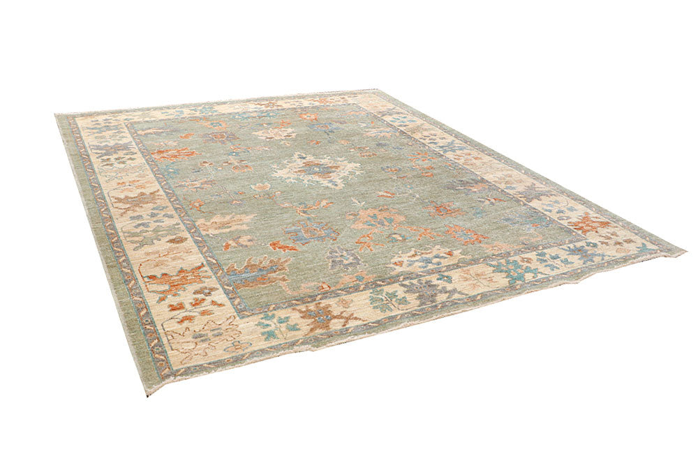 Dark Olive Green Oushak 8' 4 x 9' 11 - No. 66732 - ALRUG Rug Store