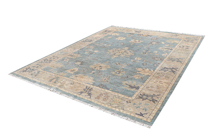 Powder Blue Oushak 7' 11 x 10' 1 - No. 66736 - ALRUG Rug Store