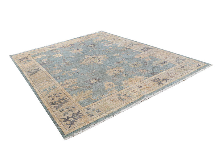 Powder Blue Oushak 7' 11 x 10' 1 - No. 66736 - ALRUG Rug Store
