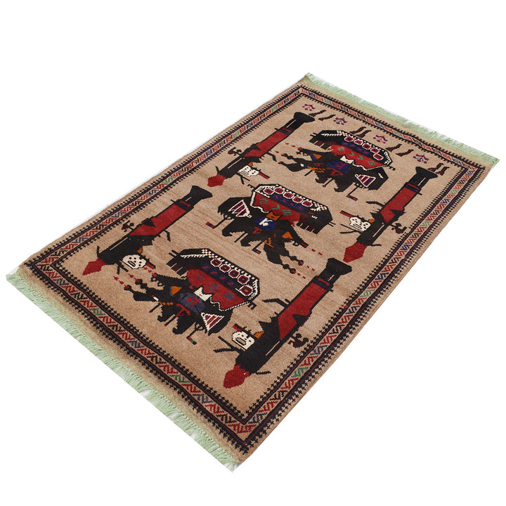 Afghan War Rug 3' x 4' 6" - No. AL69422