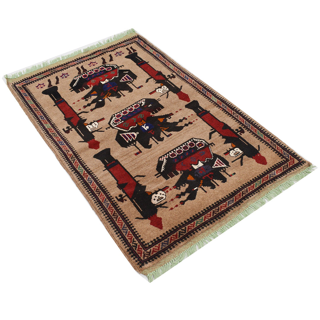 Afghan War Rug 3' x 4' 6" - No. AL69422