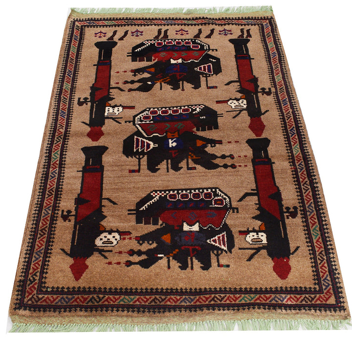 Afghan War Rug 3' x 4' 6" - No. AL69422