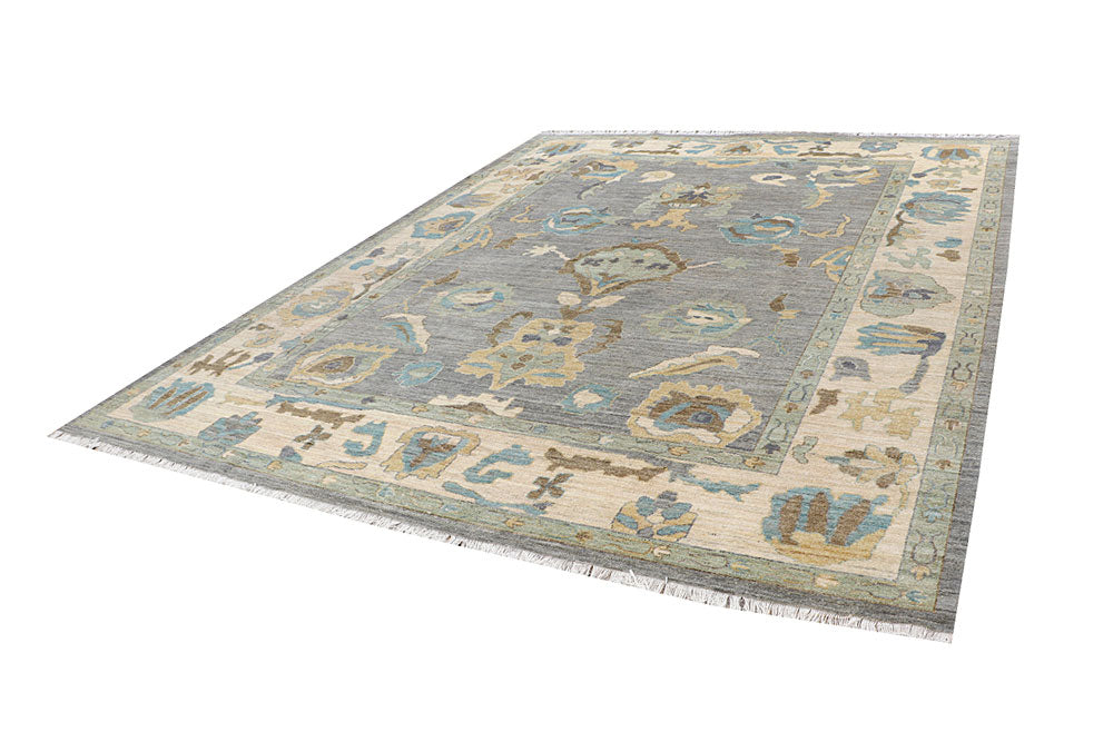 Dark Grey Oushak 9' 5 x 12' 2 - No. 66740 - ALRUG Rug Store