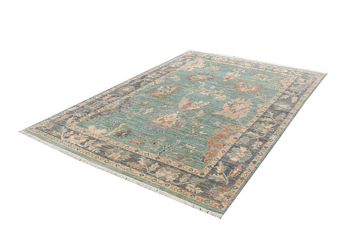 Cadet Blue Oushak 6' x 8' 10 - No. 66742 - ALRUG Rug Store