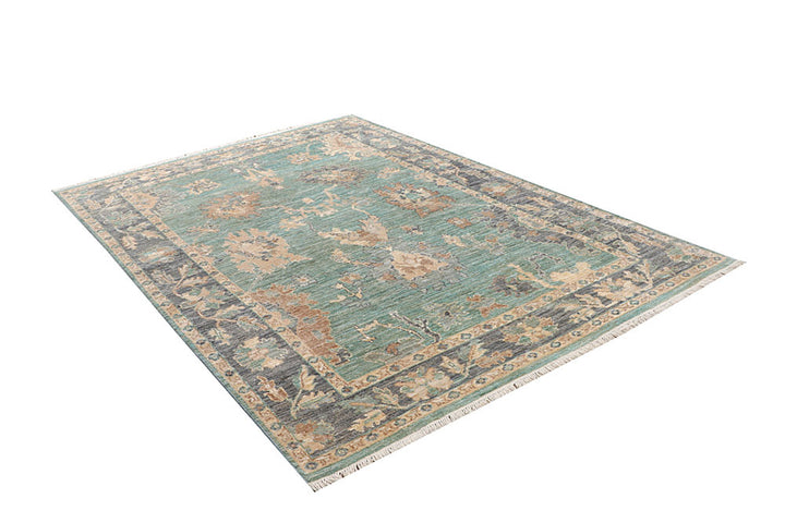 Cadet Blue Oushak 6' x 8' 10 - No. 66742 - ALRUG Rug Store