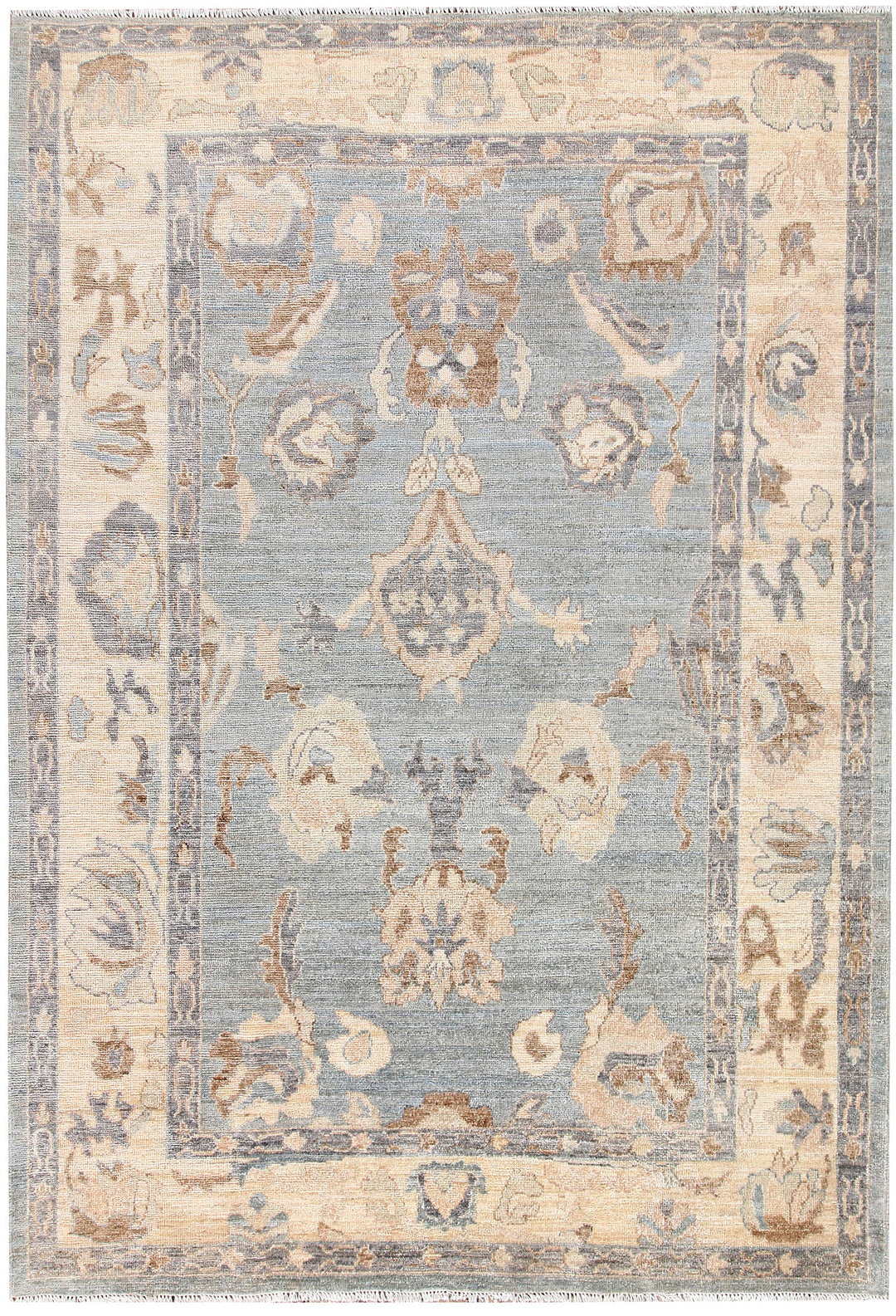 Light Steel Blue Oushak 6' 1 x 8' 10 - No. 66743 - ALRUG Rug Store