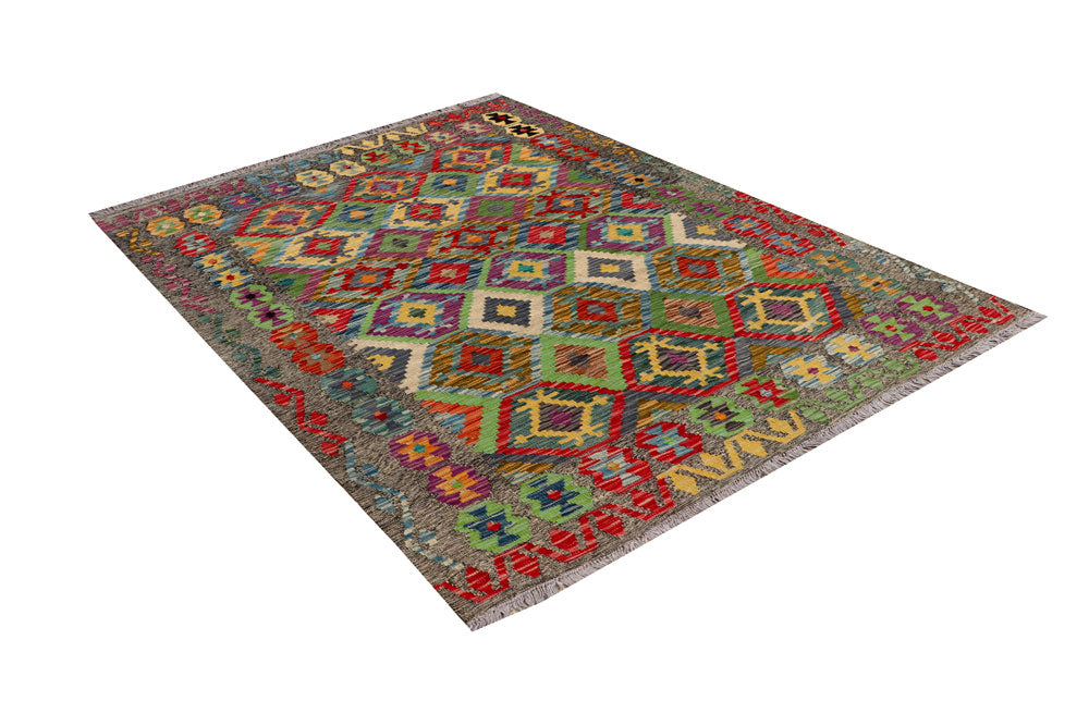 Multi Colored Kilim 5' x 6' 7 - No. 66748 - ALRUG Rug Store
