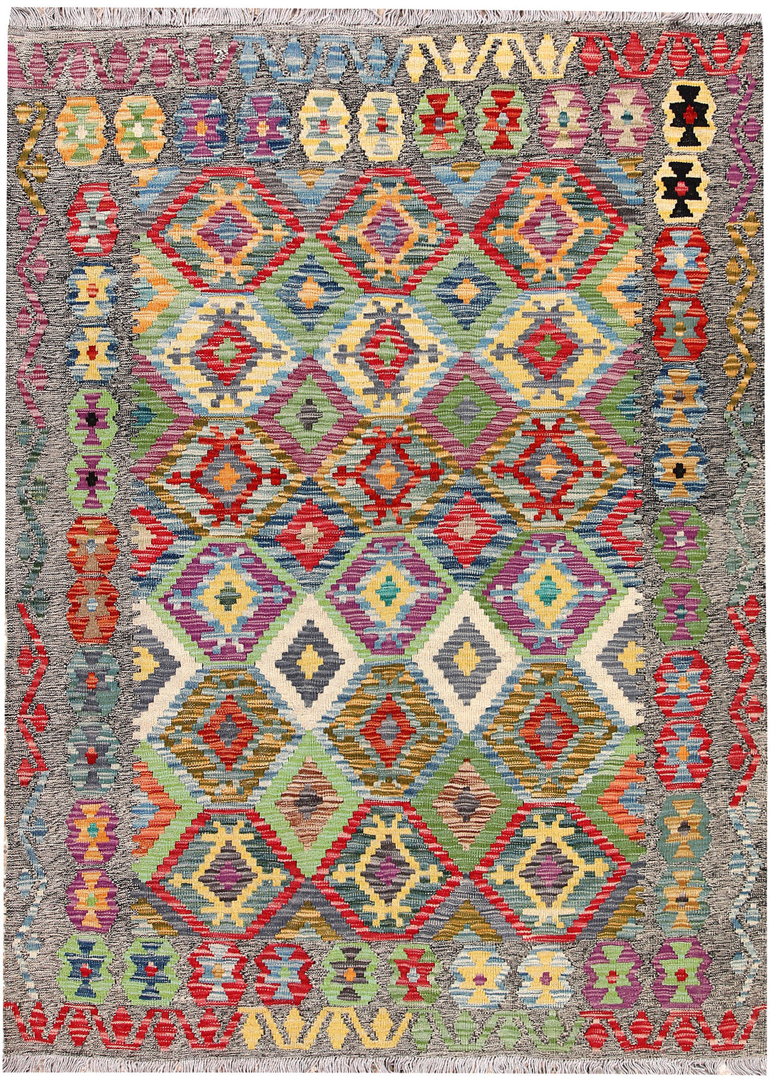 Multi Colored Kilim 5' x 6' 7 - No. 66748 - ALRUG Rug Store