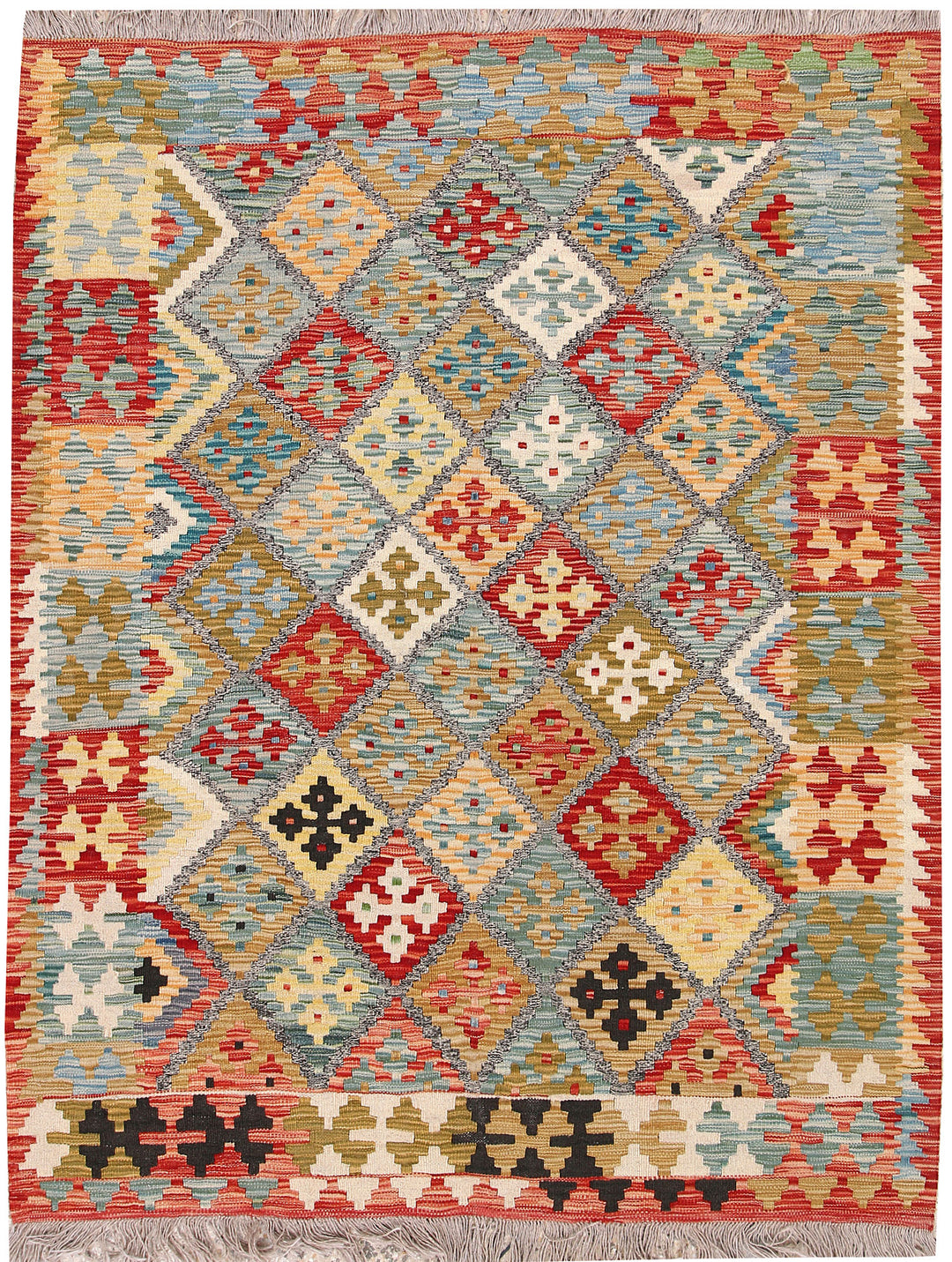 Multi Colored Kilim 4' 11 x 6' 4 - No. 66750 - ALRUG Rug Store