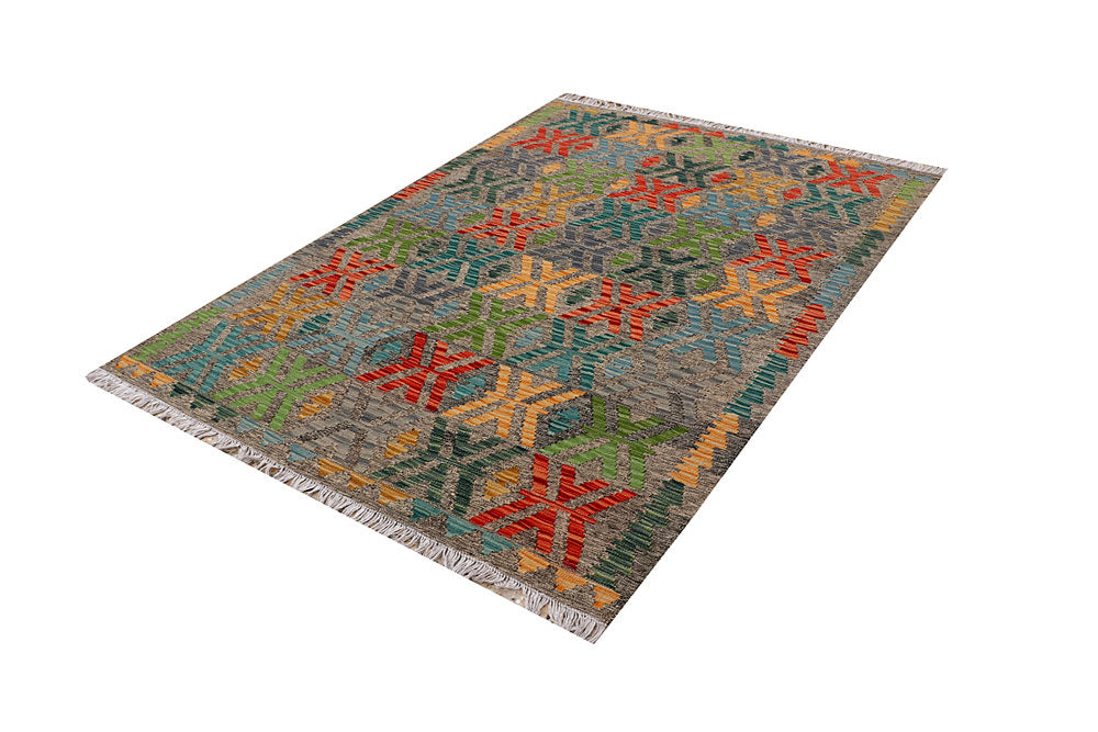 Multi Colored Kilim 5' 1 x 6' 6 - No. 66751 - ALRUG Rug Store