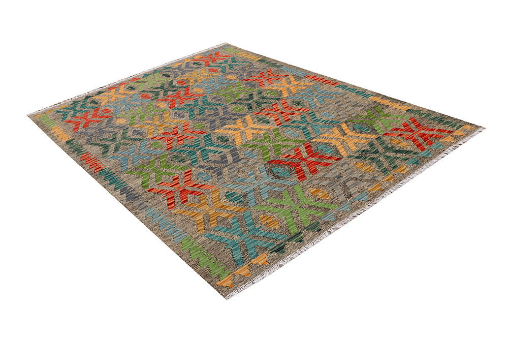 Multi Colored Kilim 5' 1 x 6' 6 - No. 66751 - ALRUG Rug Store