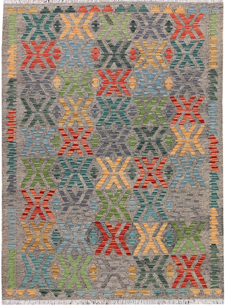 Multi Colored Kilim 5' 1 x 6' 6 - No. 66751 - ALRUG Rug Store