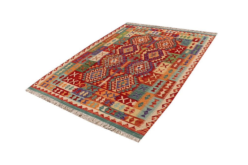 Multi Colored Kilim 4' 11 x 6' 6 - No. 66756 - ALRUG Rug Store