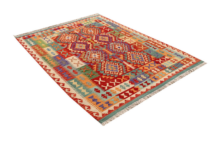Multi Colored Kilim 4' 11 x 6' 6 - No. 66756 - ALRUG Rug Store