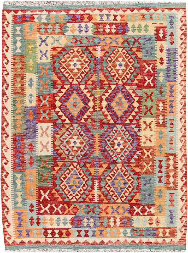Multi Colored Kilim 4' 11 x 6' 6 - No. 66756 - ALRUG Rug Store