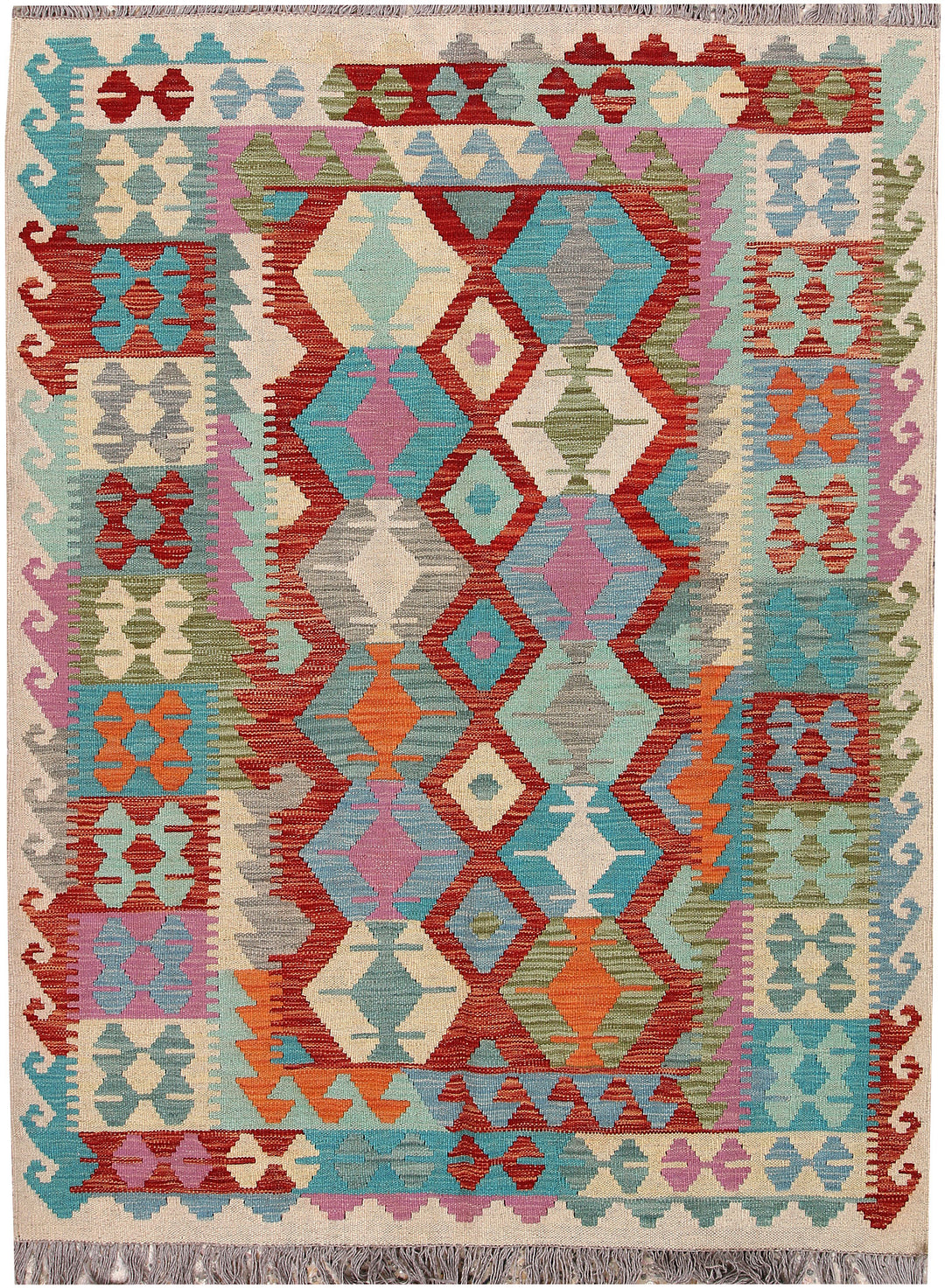 Multi Colored Kilim 4' 11 x 6' 6 - No. 66757 - ALRUG Rug Store