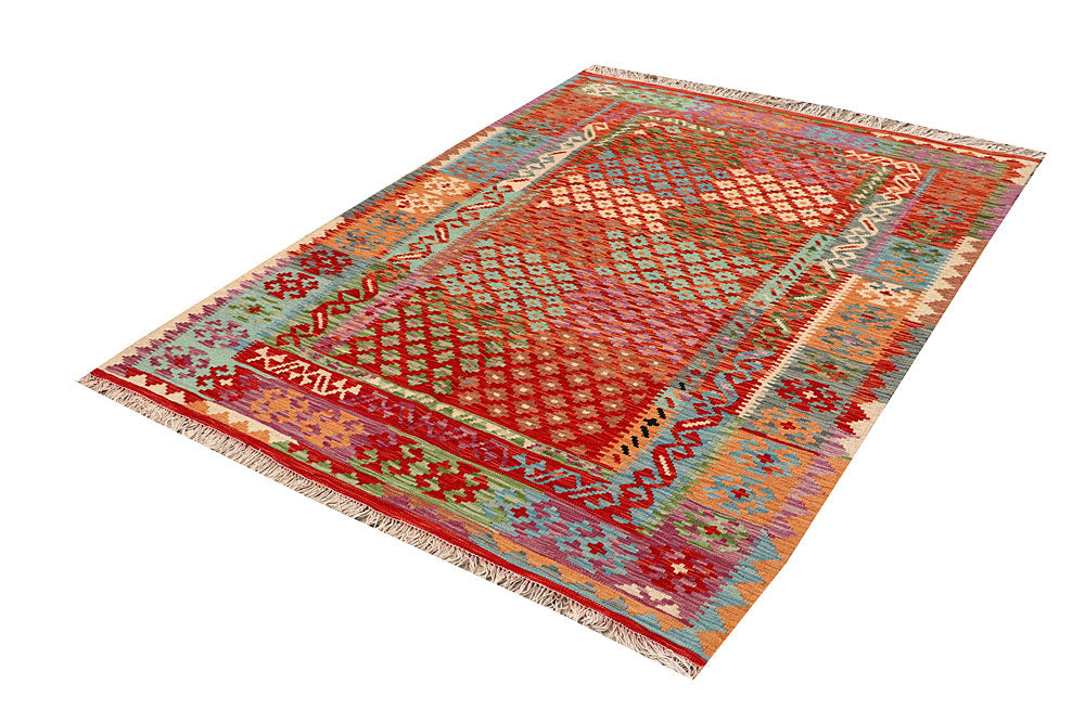 Multi Colored Kilim 5' x 6' 7 - No. 66758 - ALRUG Rug Store
