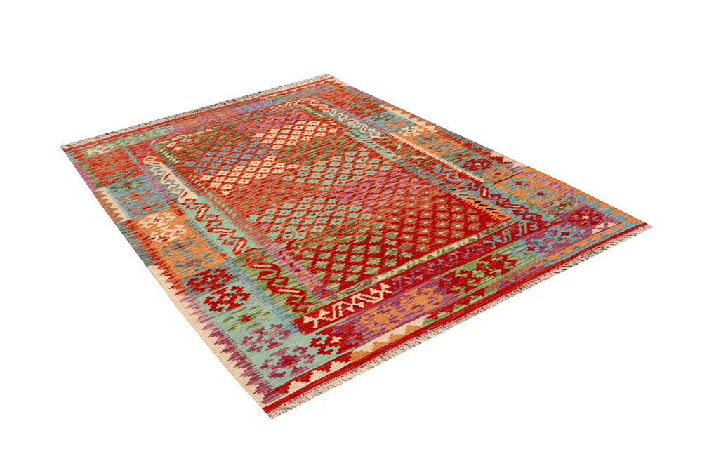 Multi Colored Kilim 5' x 6' 7 - No. 66758 - ALRUG Rug Store