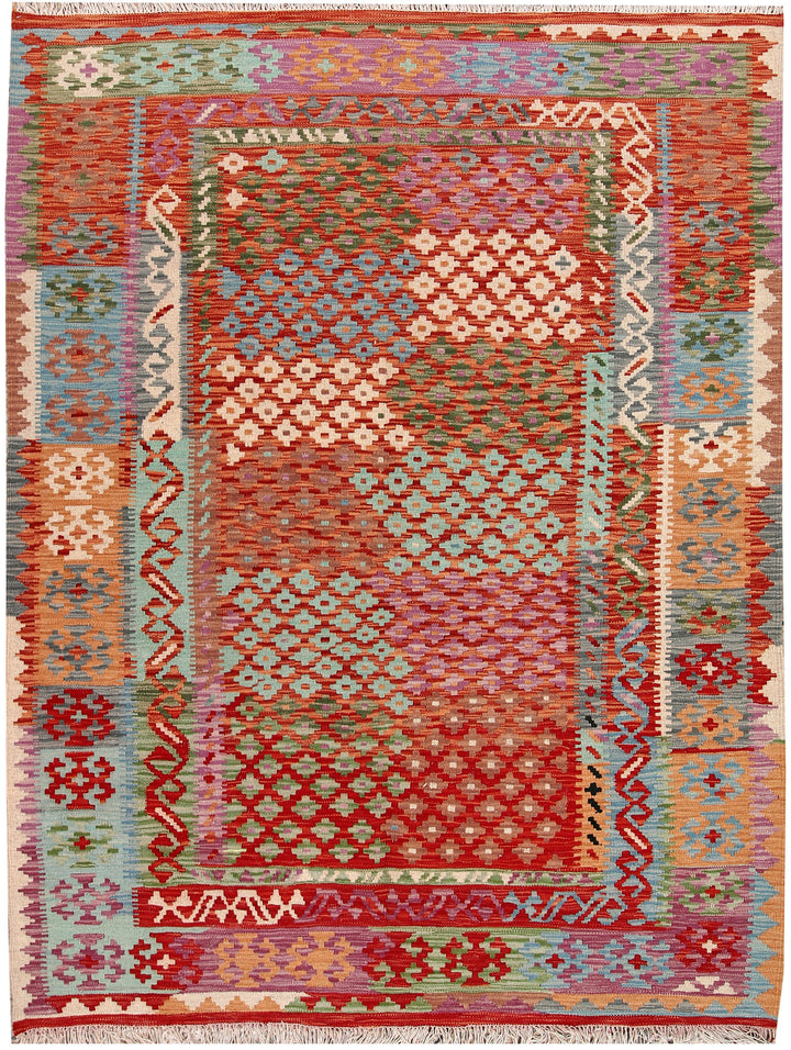 Multi Colored Kilim 5' x 6' 7 - No. 66758 - ALRUG Rug Store