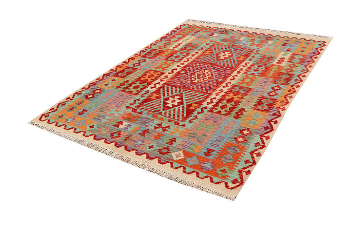 Multi Colored Kilim 4' 8 x 6' 3 - No. 66759 - ALRUG Rug Store
