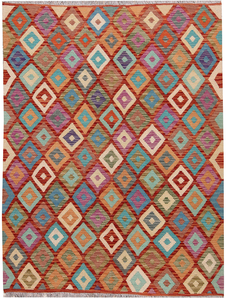 Multi Colored Kilim 4' 11 x 6' 5 - No. 66760 - ALRUG Rug Store