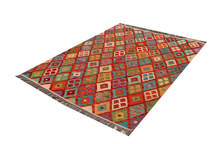 Multi Colored Kilim 5' x 6' 9 - No. 66761 - ALRUG Rug Store