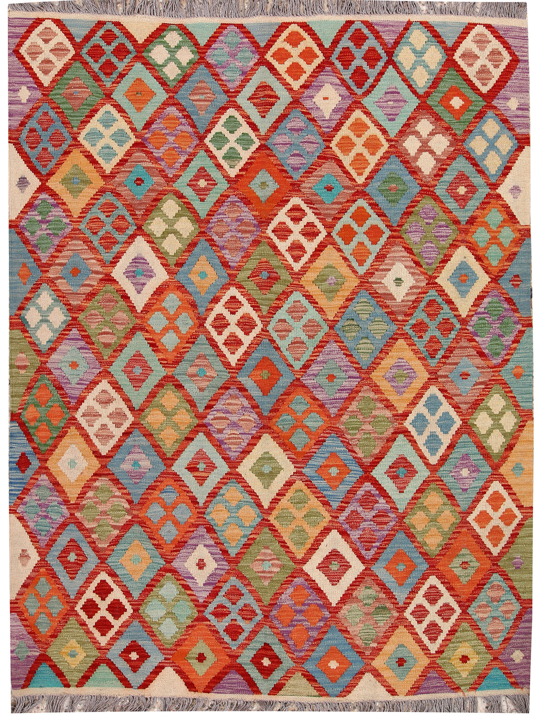 Multi Colored Kilim 5' x 6' 9 - No. 66761 - ALRUG Rug Store