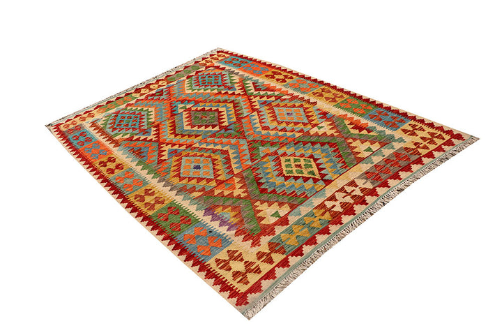 Multi Colored Kilim 4' 11 x 6' 5 - No. 66762 - ALRUG Rug Store