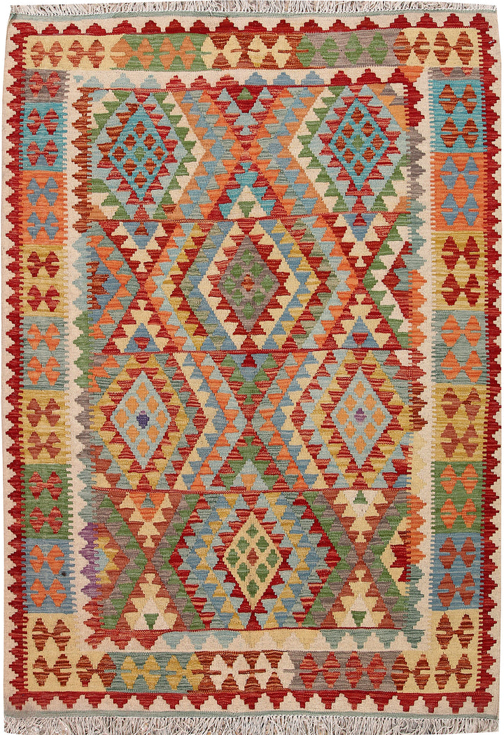 Multi Colored Kilim 4' 11 x 6' 5 - No. 66762 - ALRUG Rug Store