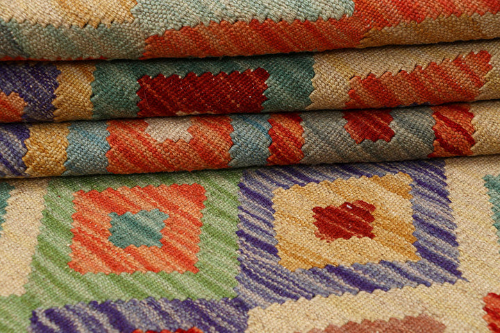 Multi Colored Kilim 4' 9 x 6' 3 - No. 66765 - ALRUG Rug Store