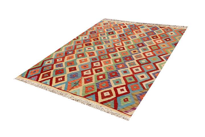 Multi Colored Kilim 4' 9 x 6' 3 - No. 66765 - ALRUG Rug Store