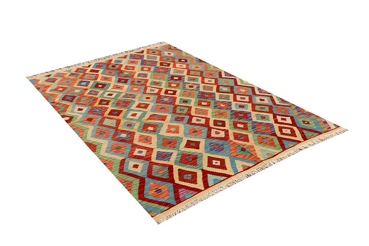 Multi Colored Kilim 4' 9 x 6' 3 - No. 66765 - ALRUG Rug Store