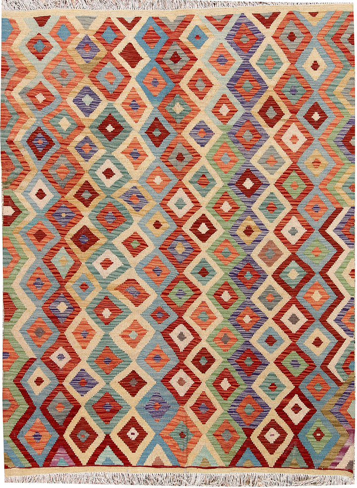 Multi Colored Kilim 4' 9 x 6' 3 - No. 66765 - ALRUG Rug Store