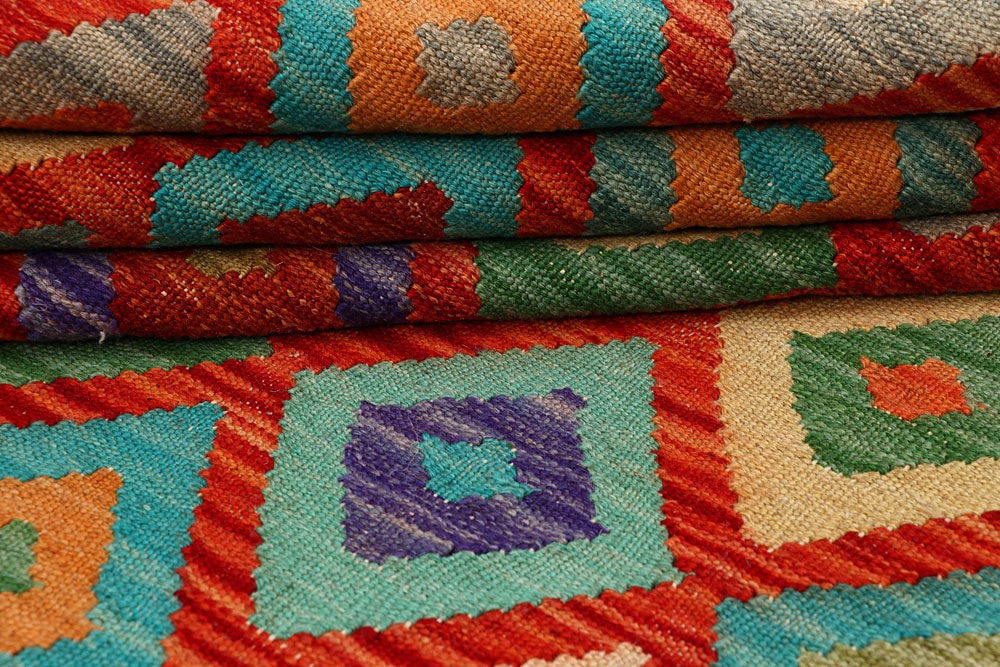 Multi Colored Kilim 4' 9 x 6' 4 - No. 66766 - ALRUG Rug Store