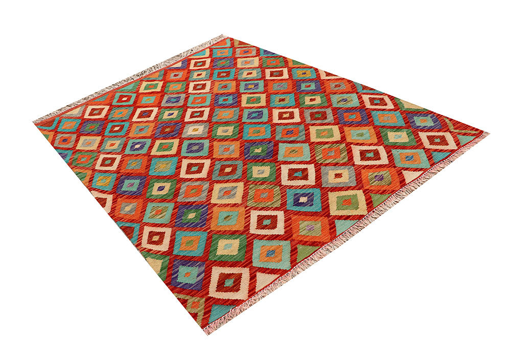 Multi Colored Kilim 4' 9 x 6' 4 - No. 66766 - ALRUG Rug Store