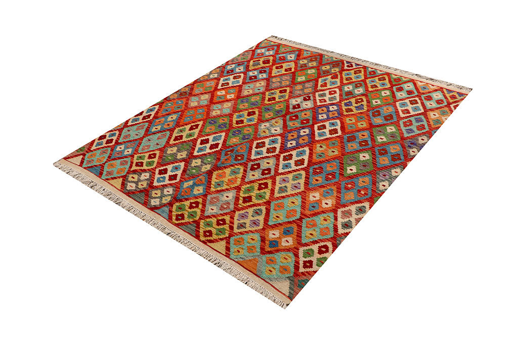Multi Colored Kilim 5' 5 x 6' 4 - No. 66767 - ALRUG Rug Store
