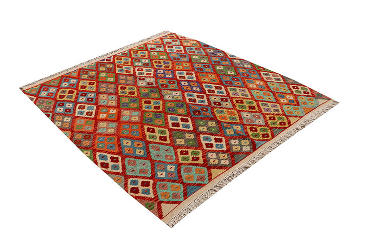 Multi Colored Kilim 5' 5 x 6' 4 - No. 66767 - ALRUG Rug Store