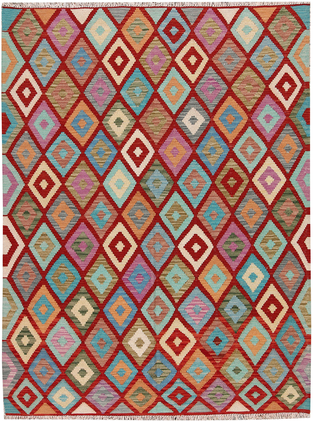 Multi Colored Kilim 4' 11 x 6' 4 - No. 66768 - ALRUG Rug Store