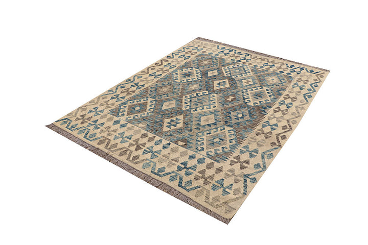 Multi Colored Kilim 5' x 6' 6 - No. 66769 - ALRUG Rug Store